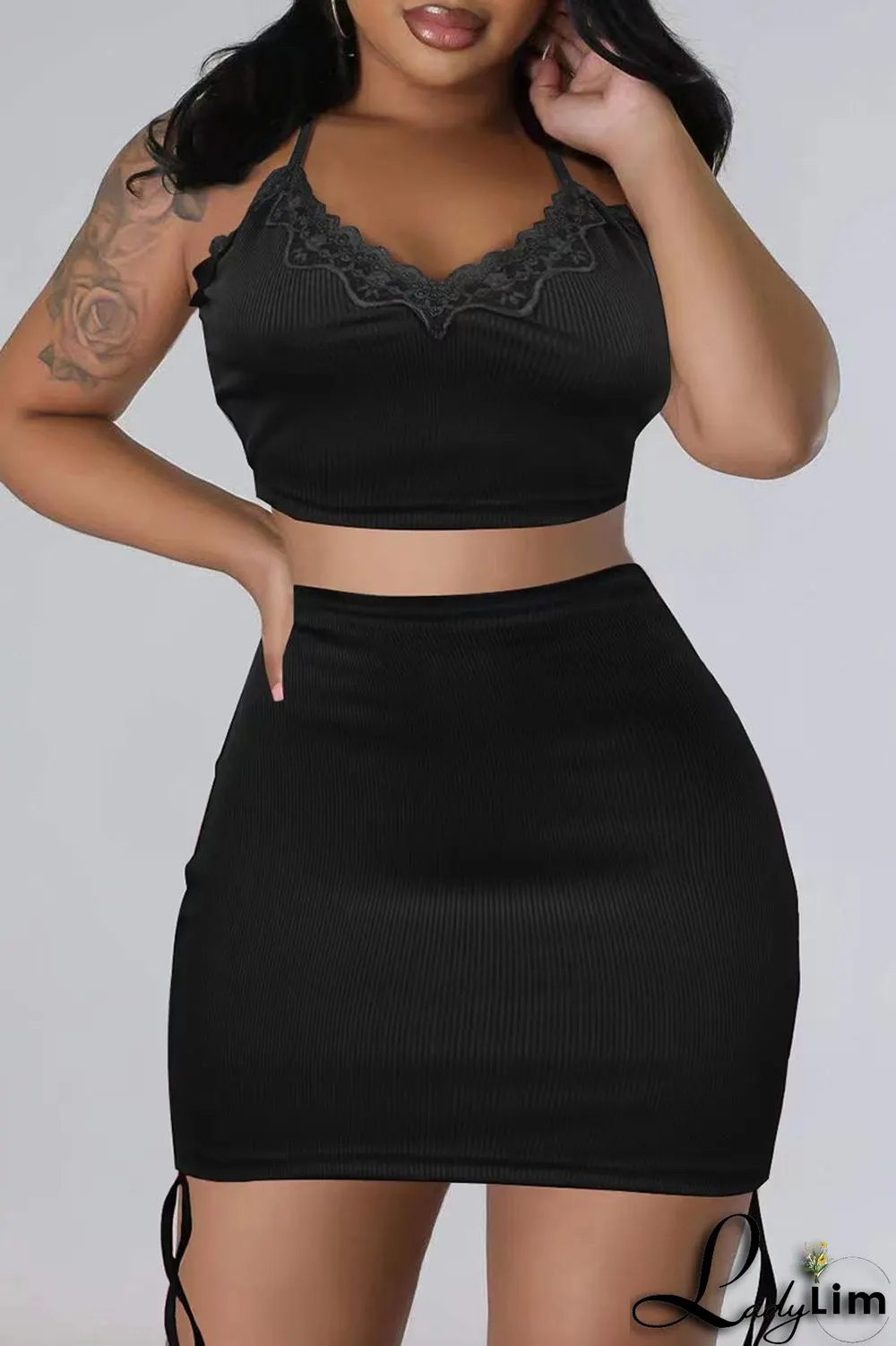 Burgundy Sexy Casual Solid Backless Spaghetti Strap Sleeveless Two Pieces