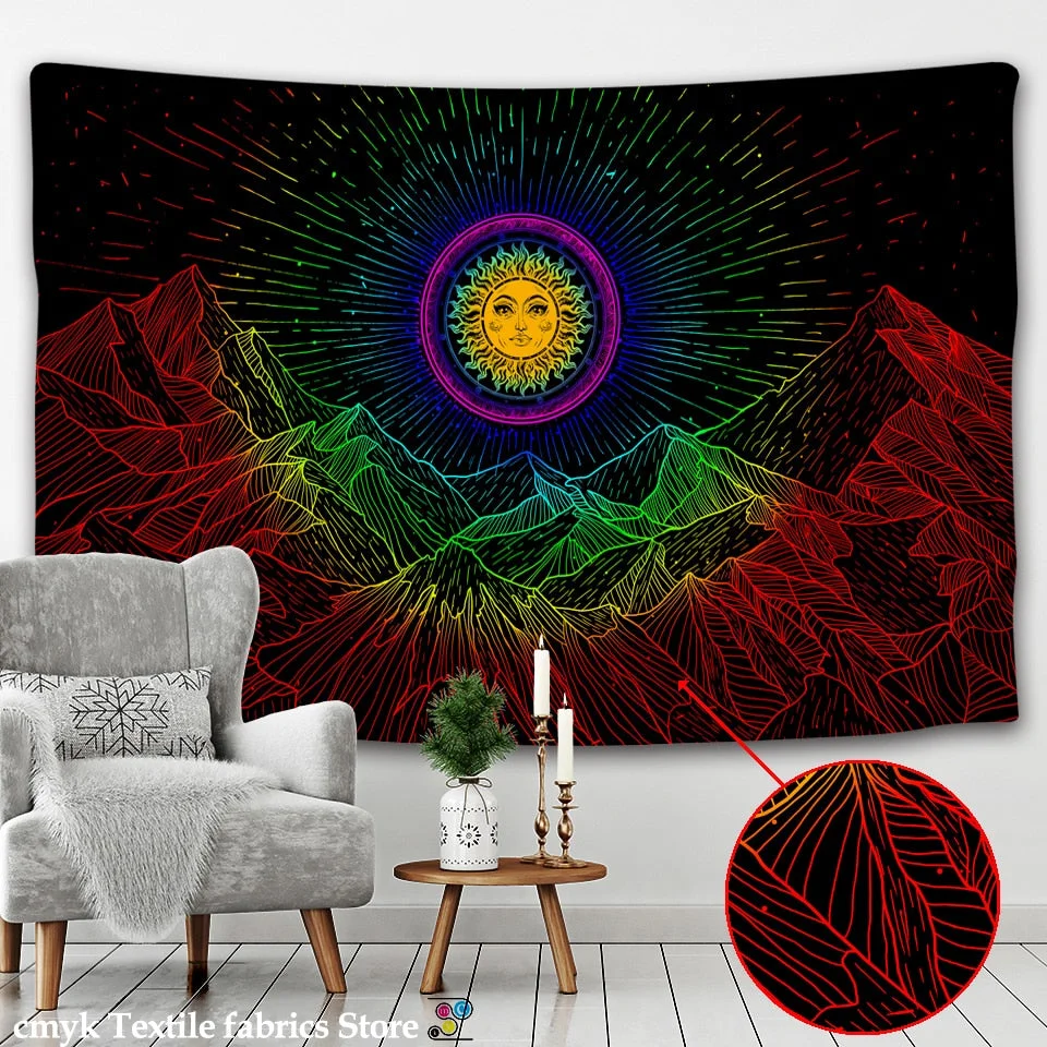 Black and White Moon Mandala Bohemian Decoration Wall Hanging Bedroom Psychedelic Scene Starlight Art Home Decoration tapestry