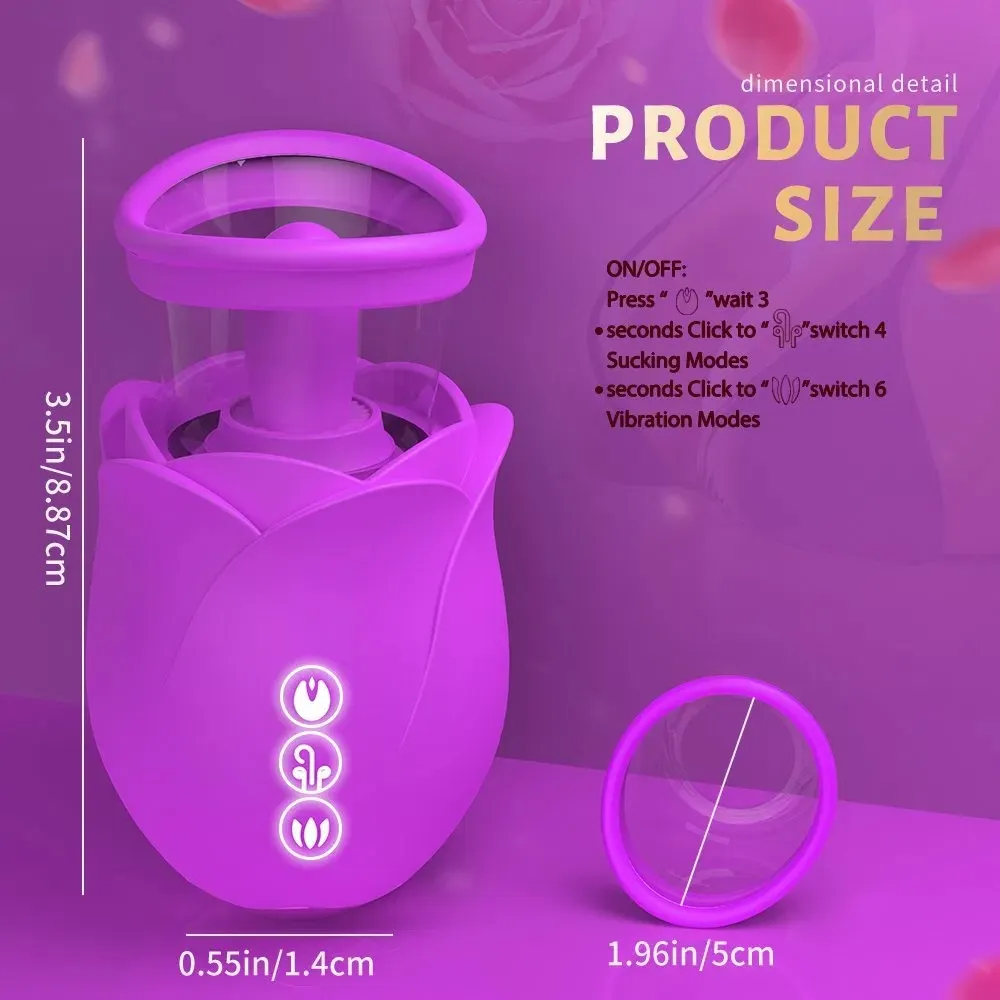 Vortex - 3-in-1 Upgraded Rose Toy Suction & Tongue