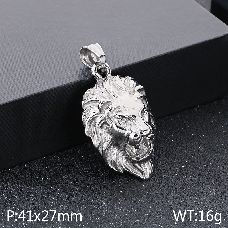 1 Piece 304 Stainless Steel 18K Gold Plated Lion’s Head Pendant