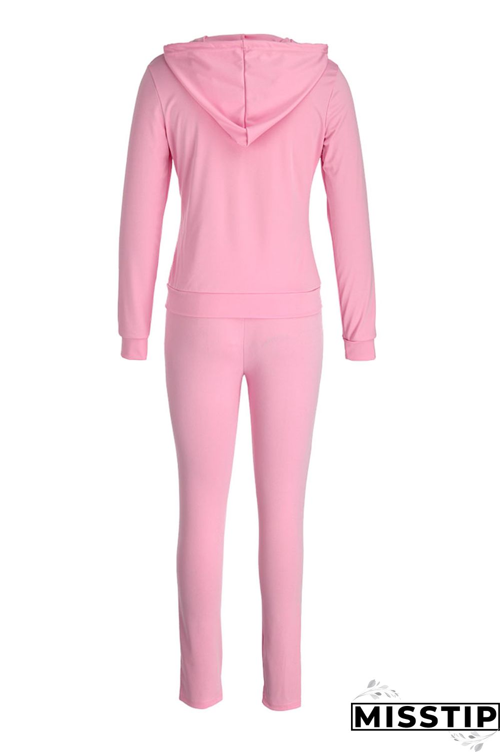 Purplish Red Fashion Casual Letter Print Patchwork Hooded Collar Long Sleeve Two Pieces