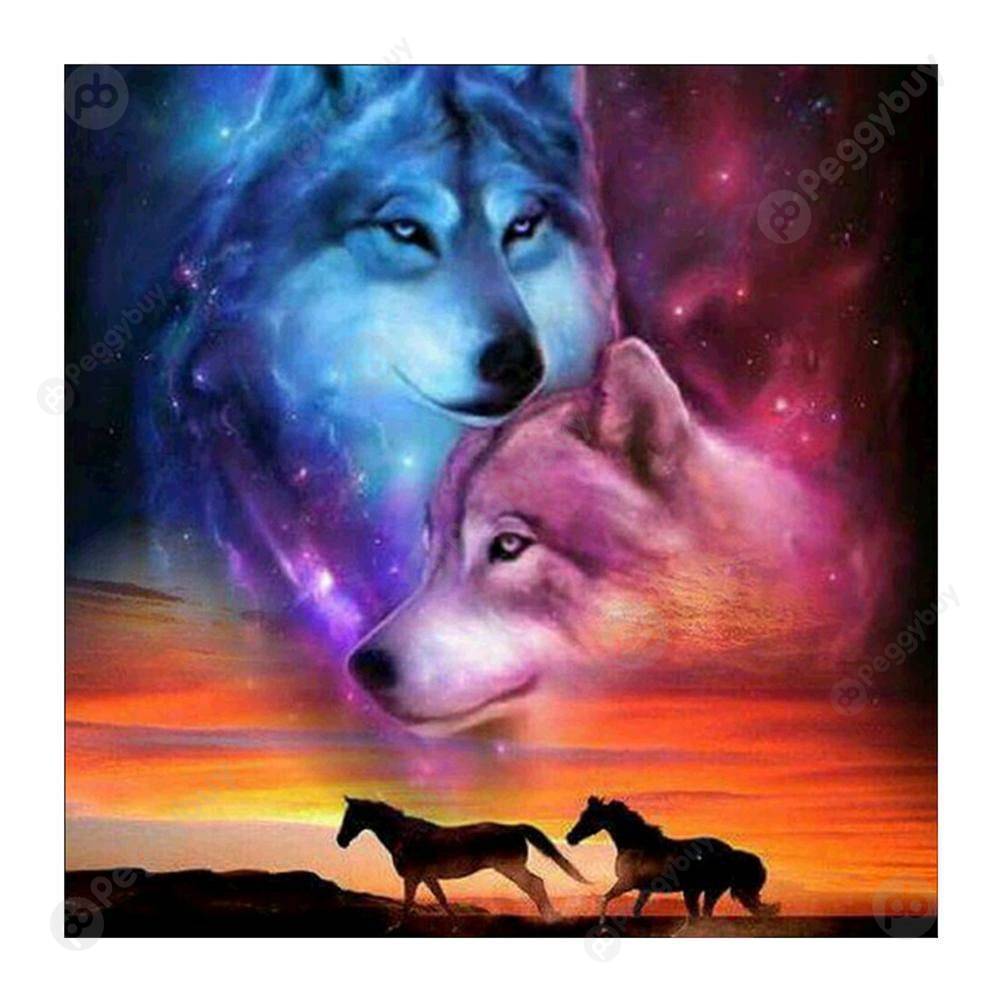 

Moon Wolf - Round/Square Drill Diamond Painting - 30*30CM, Square diamond 30*30cm, 501 Original