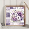 Diamond Painting-DIY Full Round Drill Retro Plaid Flowers