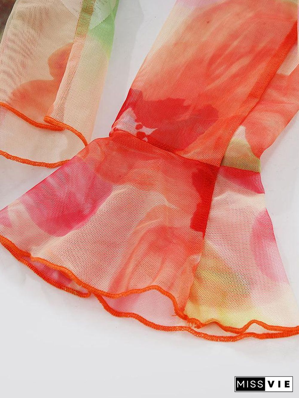 Plunge V Neck Chiffon Blouse