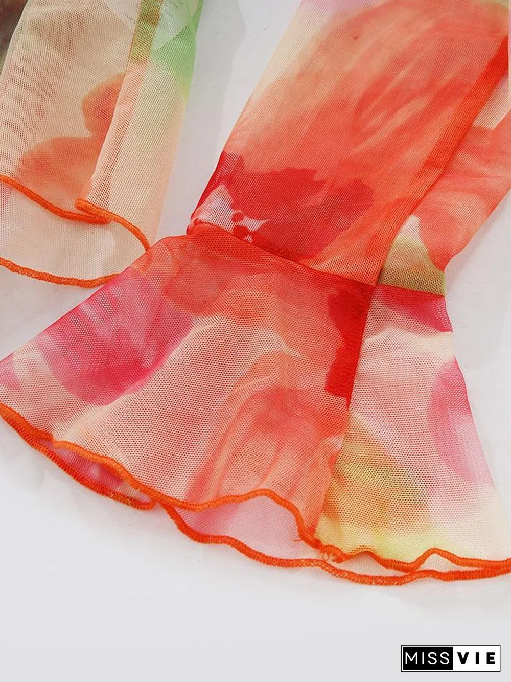 Plunge V Neck Chiffon Blouse