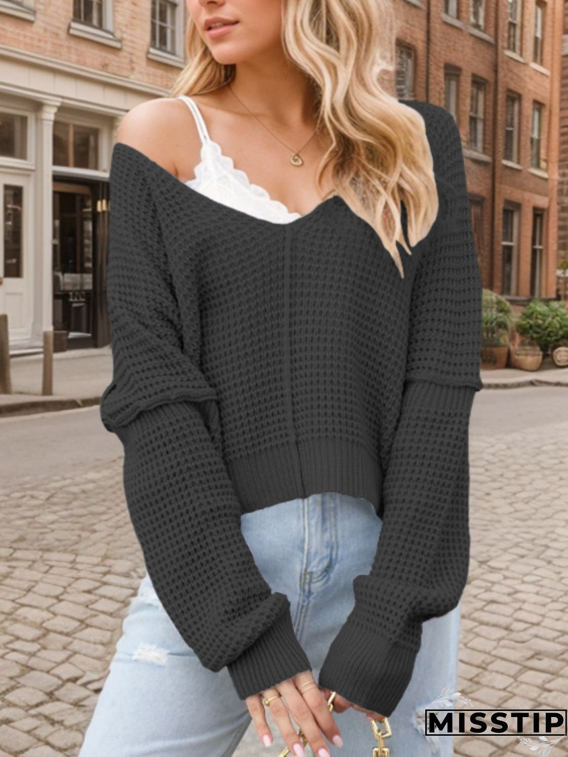 V-Neck Long Sleeve Sweater