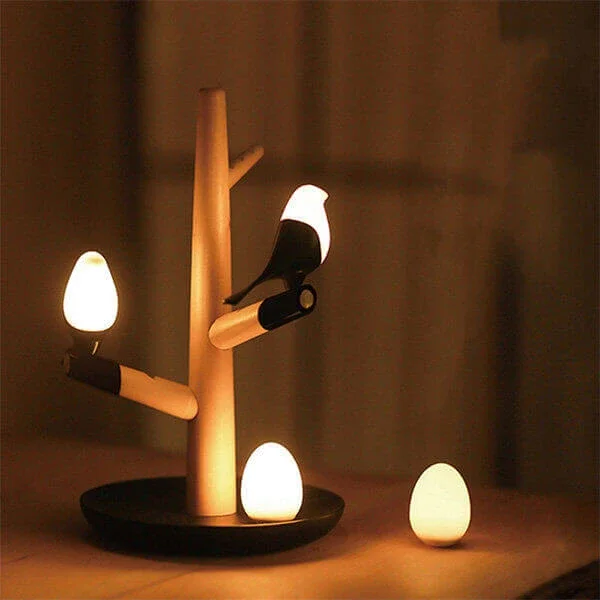 Magpie Wooden LED Smart Sensor Rechargeable Table Lamp