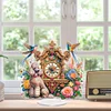 Acrylic Special Shape Flower Bird Diamond Painting Clock Ornaments Kit