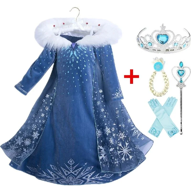 Girls Winter Dress New Queen Halloween Costume For Kids Cosplay Dresses Princess disfraz carnaval vestido de festa infantil