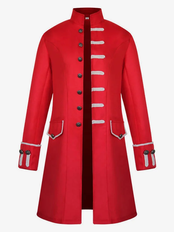 Men's Coat Medieval Solid Color Steampunk Retro Uniform Novameme