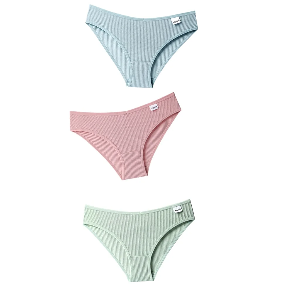 3Pcs Women's Panties Cotton Underwear Seamless Sexy V Waist Briefs Girl Low-Rise Soft Panty Women Underpants Female Lingerie New