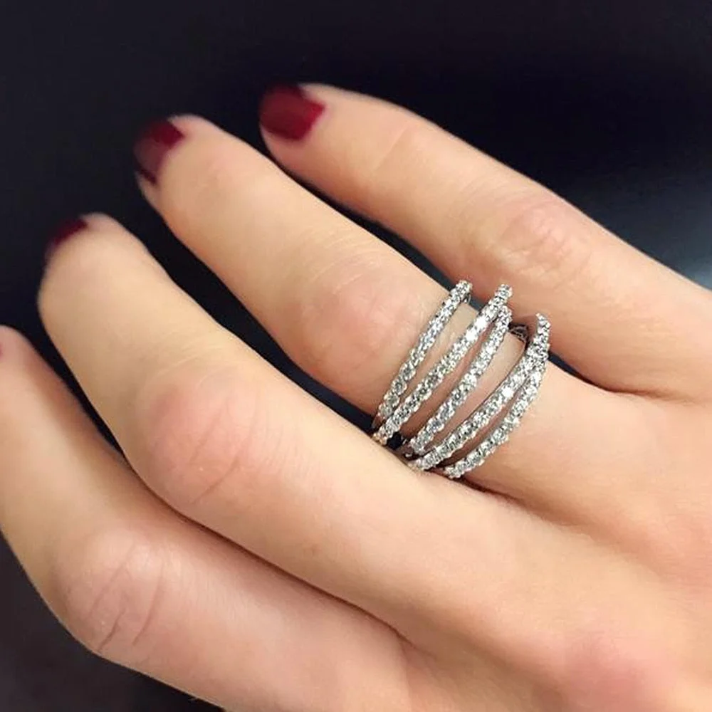 Fashion Cross Cubic Zircon Finger Ring for Women Versatile Design Female Rings Party Daily Wear 2023 Modern Trend Jewelry