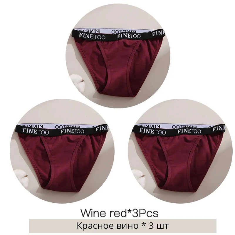 FINETOO M-XL Low Waist Underpants Women Letter Cotton Panties Soft Underwear Female Lingerie Ladies Briefs Girls Fashion Panty