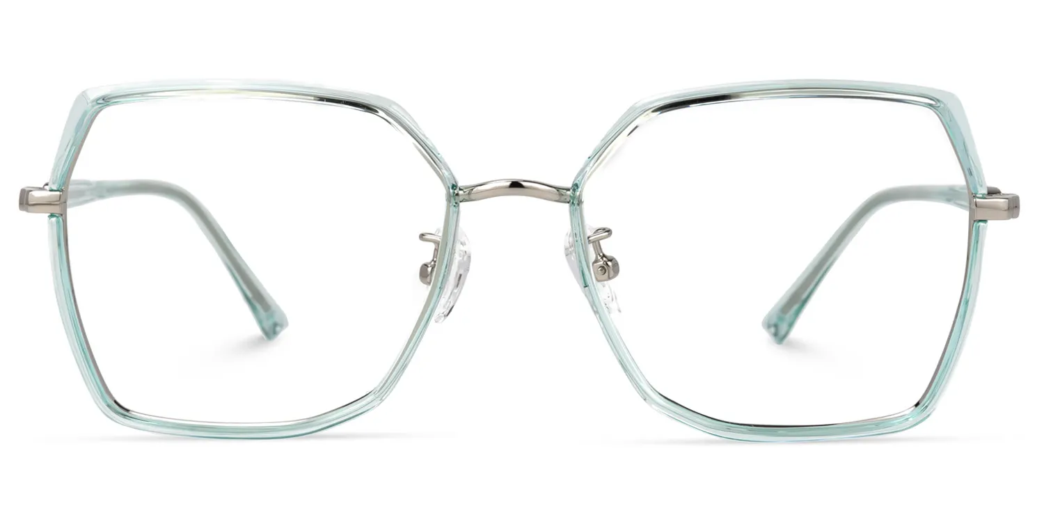 Burt Hellblau Rechteckig Brille Hellblau