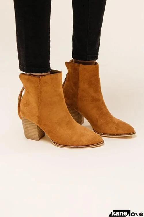 Suede Zipper Ankle Boots