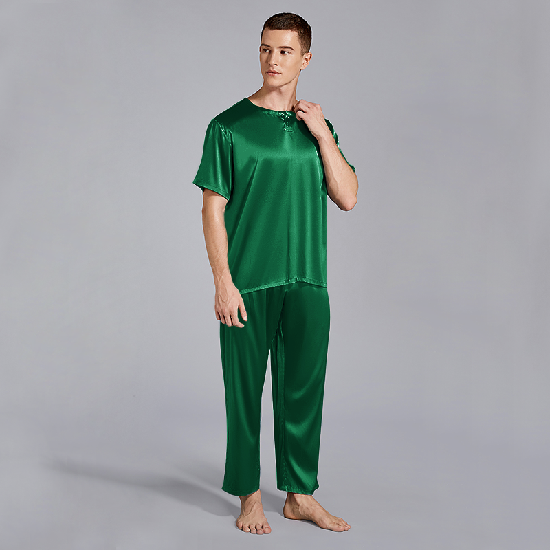 Pyjama en soie manches courtes homme Collection Véritable- SOIE PLUS