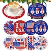 (US Only)8 Pcs Diamond Art Coasters DIY Diamond Painting Coasters Kits (USA Flag)