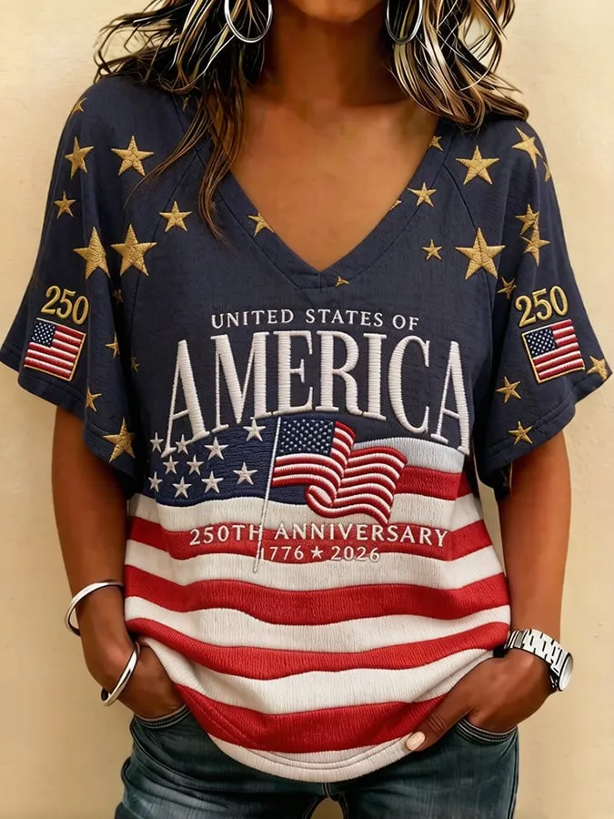 Women's 250th Anniversary Butterfly Print T-Shirt 