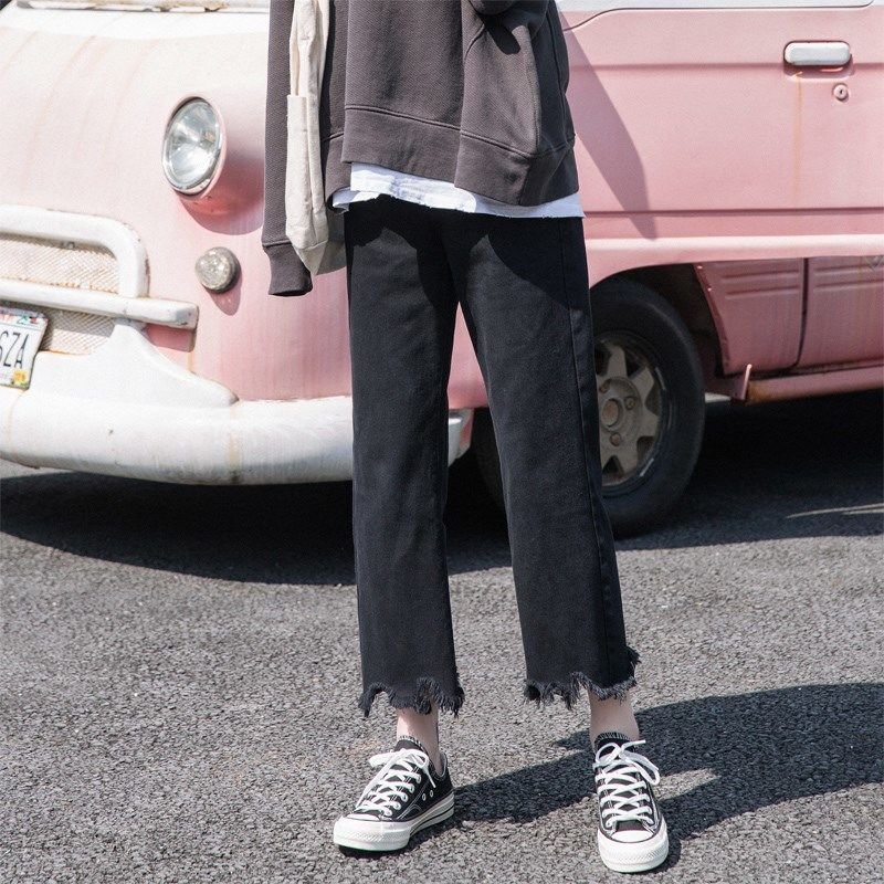 Jeans Women Loose Korean Style High Waisted Harajuku Ladies Wide Leg Denim Trousers Full-length Fashion Streetwear All-match