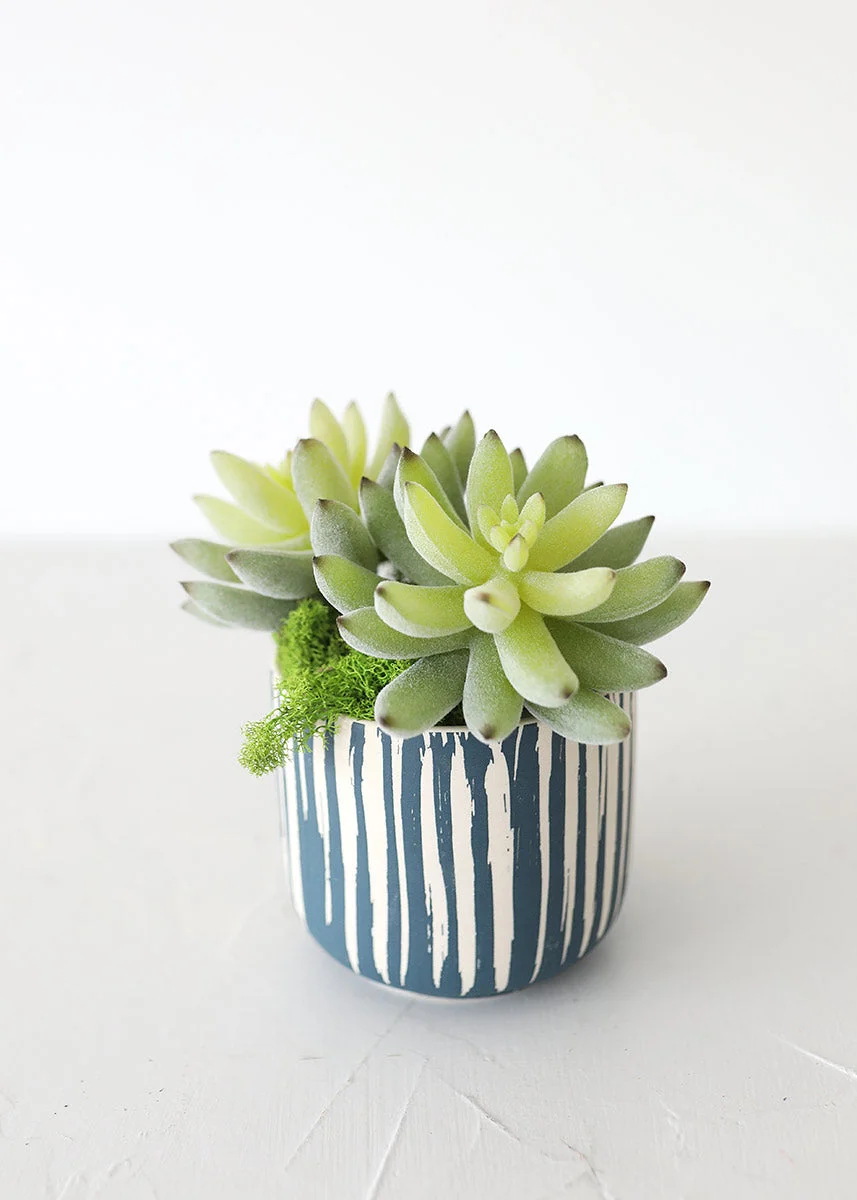 Artificial Flocked Succulents Agave Cactus - 4"