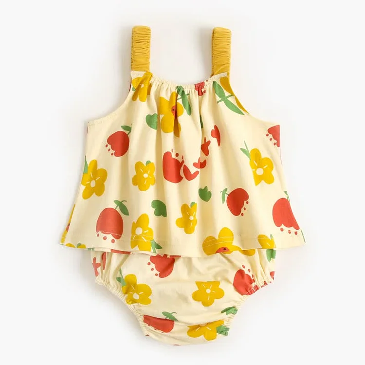 Baby ​​Flower Bear Camisole and Bloomers Set