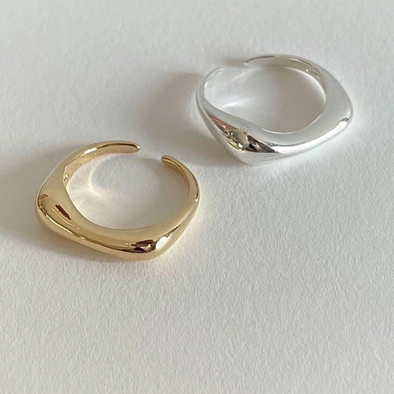 Minimalist Geometric Sterling Silver Open Ring