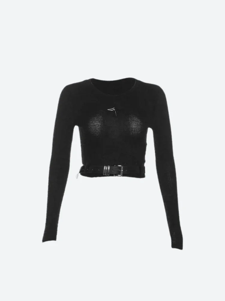 Brownm Star Belted Crop Top
