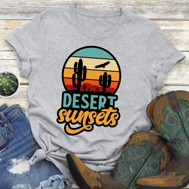 PSL-Nature Lover-Retro Desert Sunsets   T-shirt Tee -02892