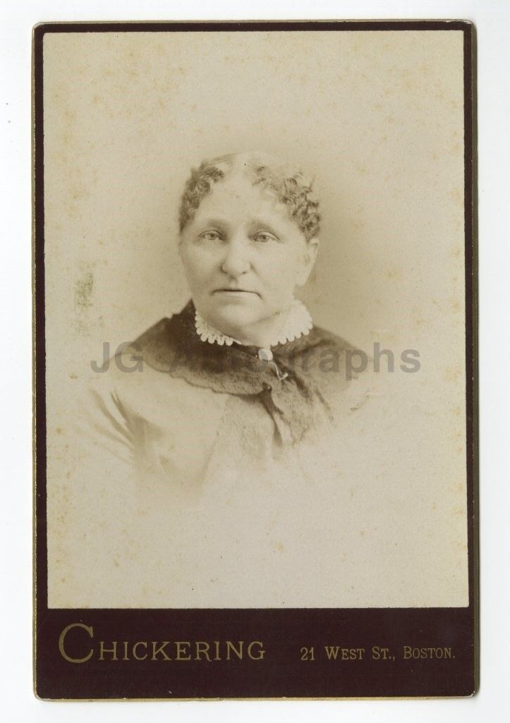 19th Century Woman - Boston, MA - Chickering Photo Poster painting Studio Cabinet Card