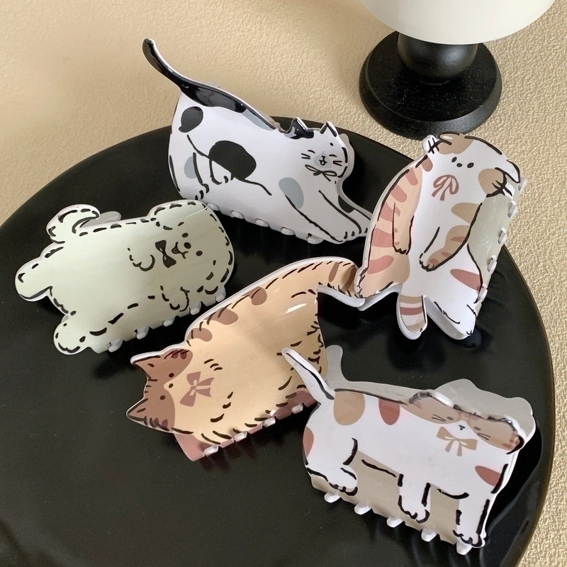 Women’s Cute Dog Cat Arylic Hair Claws