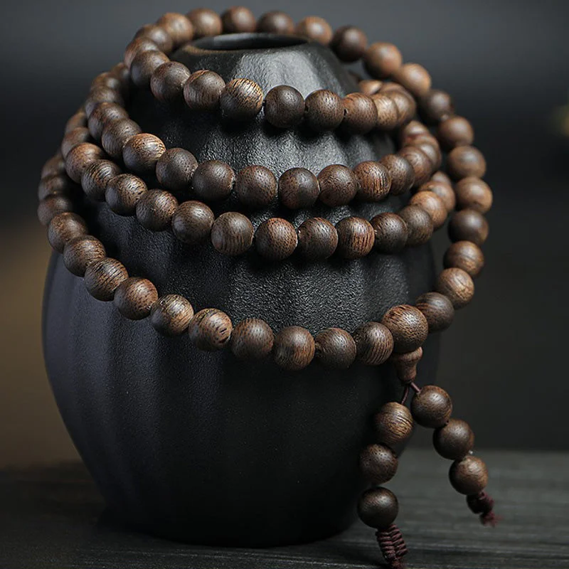 108 Mala Beads Agarwood Peace Strength Calm Bracelet