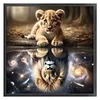 Lion Cub Grey Reflection-11CT Stamped Cross Stitch 40*40cm/15.75*15.75in