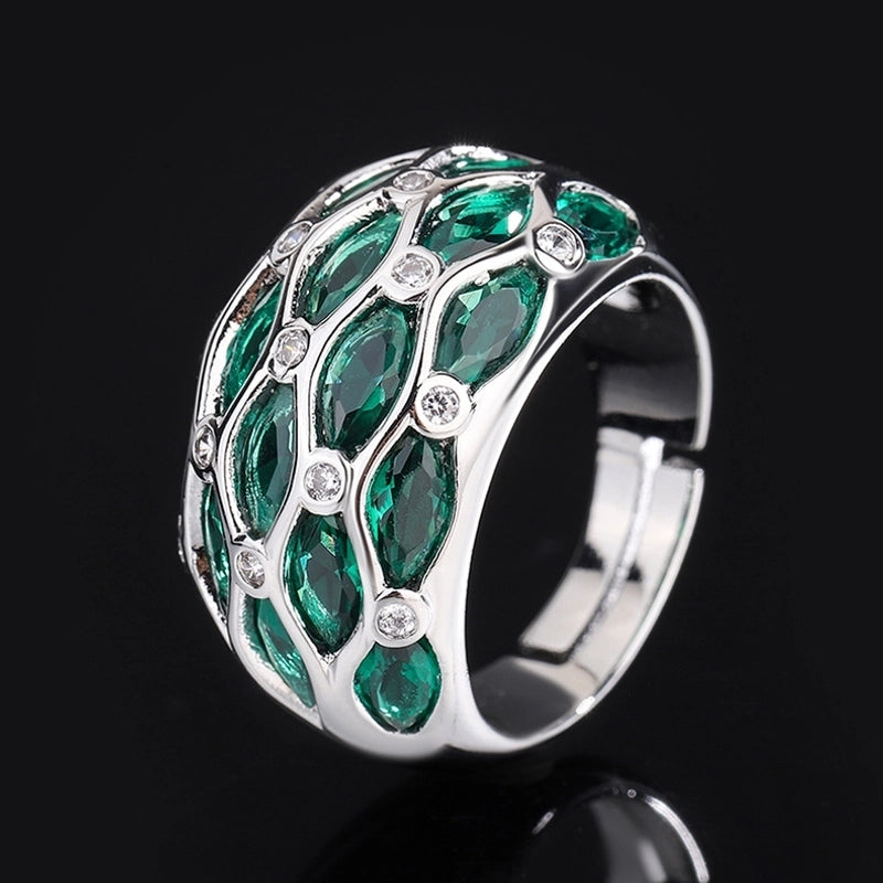 Vintage Style Color Block Copper Plating Open Rings