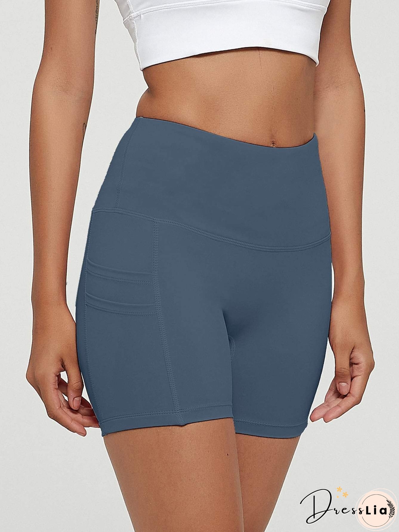 Wide Waistband Sports Biker Shorts