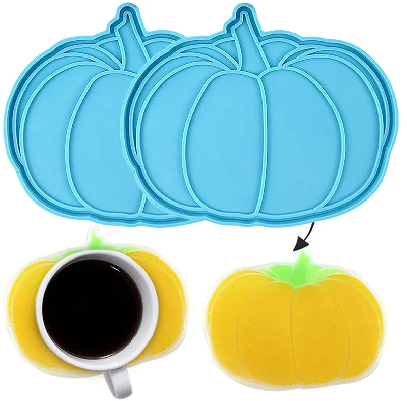 2Pcs Pumpkin Coaster Resin Molds