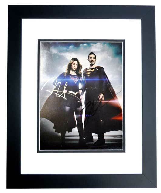 Melissa Benoist and Tyler Hoechlin Signed Supergirl Superman 11x14 Photo Poster painting FRAMED