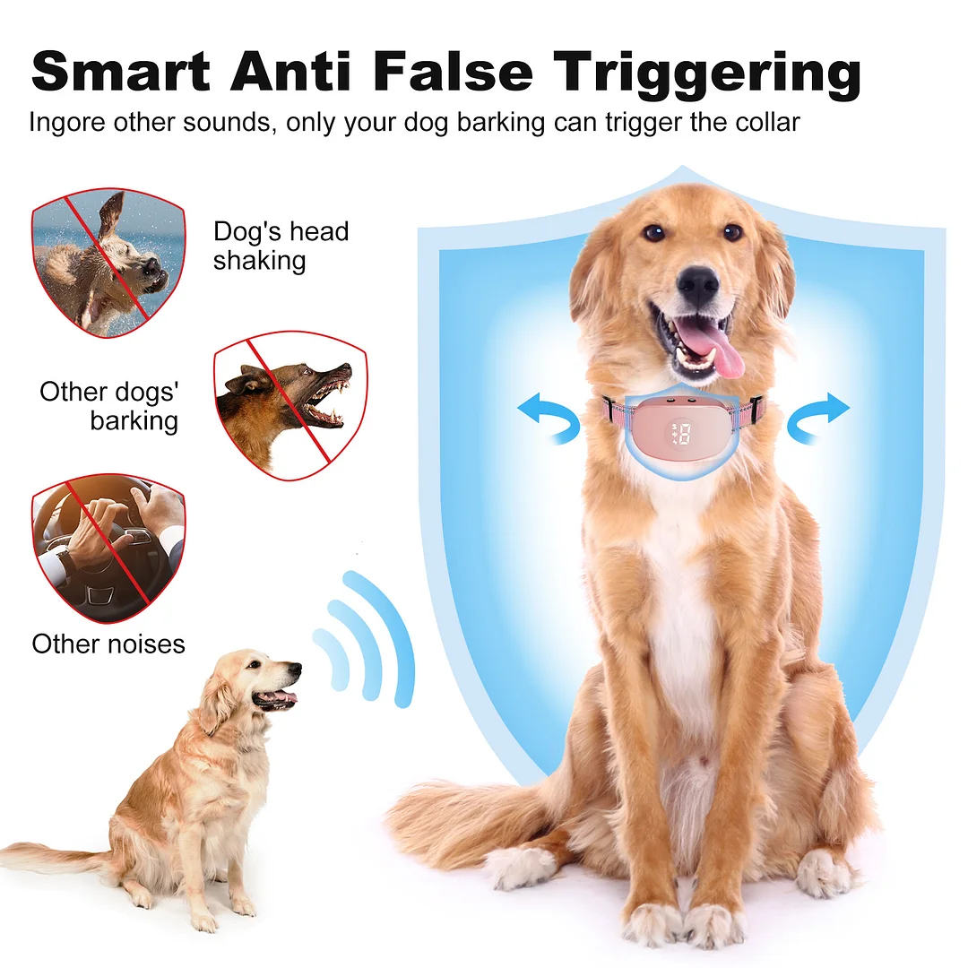 BEBANG Bark Collar for Dogs, 3 Modes Beep Vibrate Shock, Dog Shock Collar for Small Medium Large Dogs, Bark Collar for Dogs in Humane Effective Training Methods