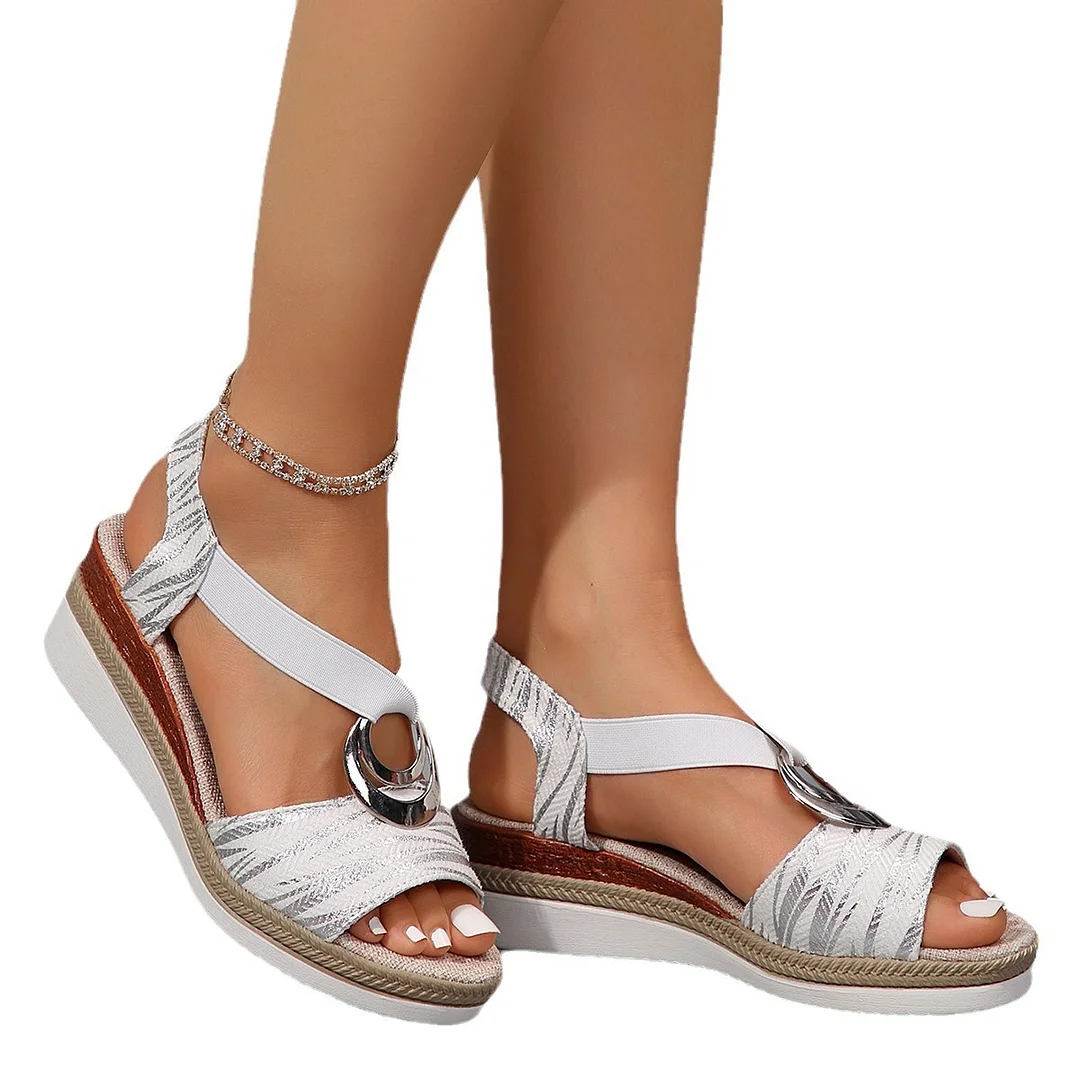 Breakj Breakj New Hot Sales Thick Bottom Heel Sandals Summer Ladies Thick Soles Large Slopes And Thick-Soled Women's Shoes