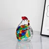 Colorful Rooster Vintage Crystal Glass Storage Jar Candy Cookie Jar Jewelry Box Wedding Candy Buffet Jar Kitchen Storage Jar Home Decor Ornaments