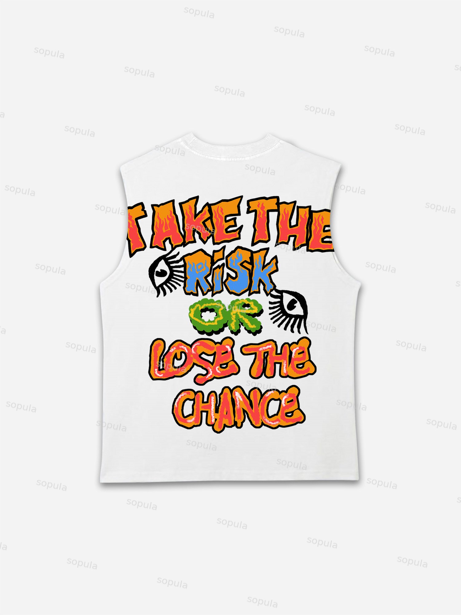 Take The Risk Or Lose The Chance Graphic Print Tank Top