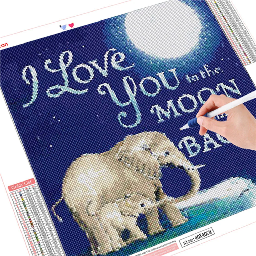 Diamond Painting - Full Round/Square Drill - Love You To the Moon Back(30*30 - 50*50cm)