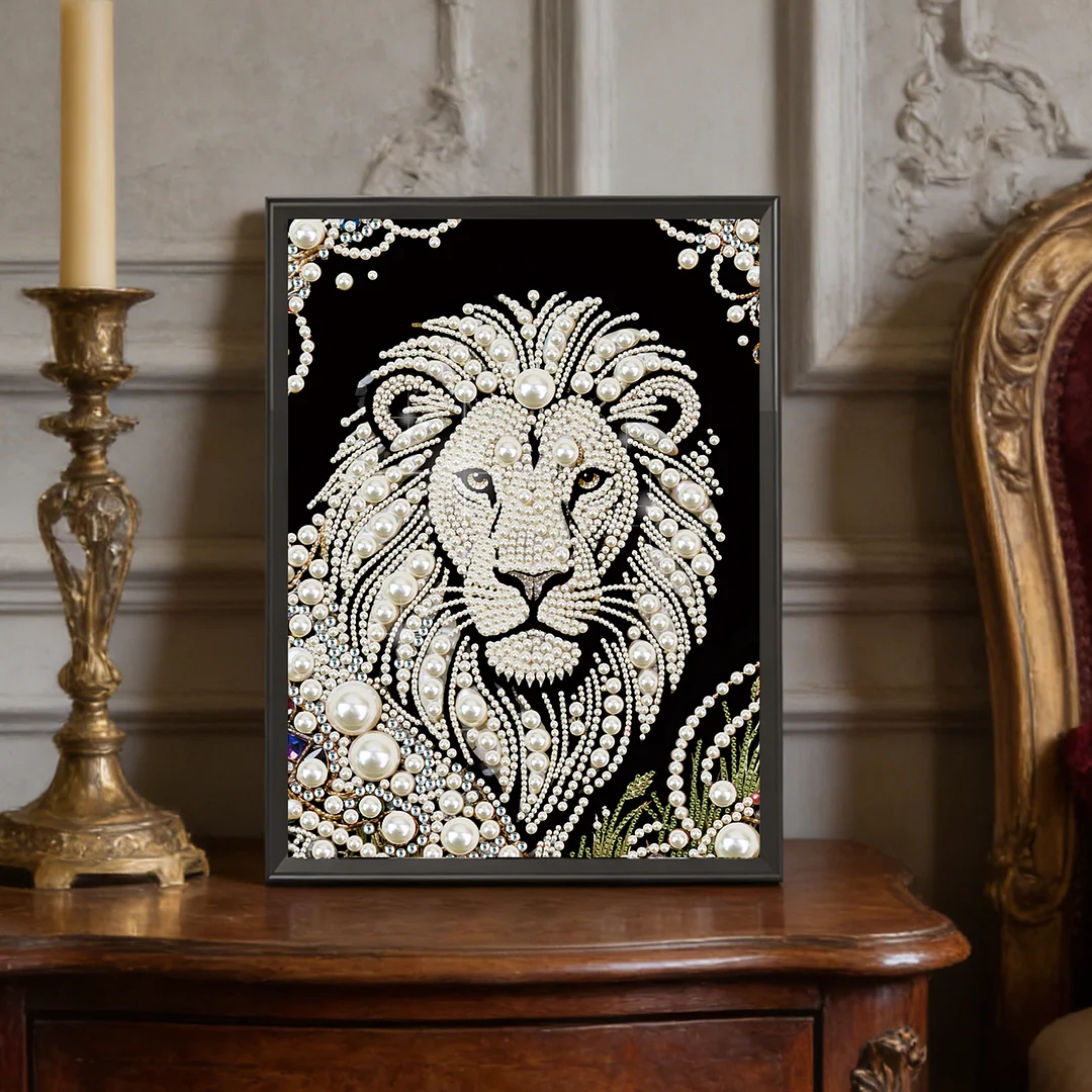 Lion Special Shaped 5D DIY Partial Drill Diamond Painting Kit Home Art 30x40cm