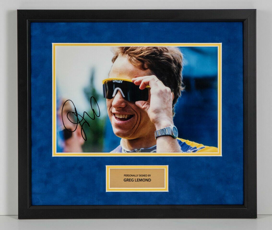 Greg LeMond Signed & Framed 12X8 Photo Poster painting TOUR DE FRANCE WINNER AFTAL COA (G)