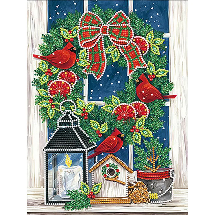 Partial Special-Shaped Diamond Painting - Christmas Atmosphere 30*40CM