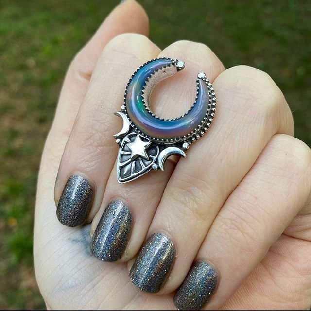 Ethnic Punk Star And Moon Ring