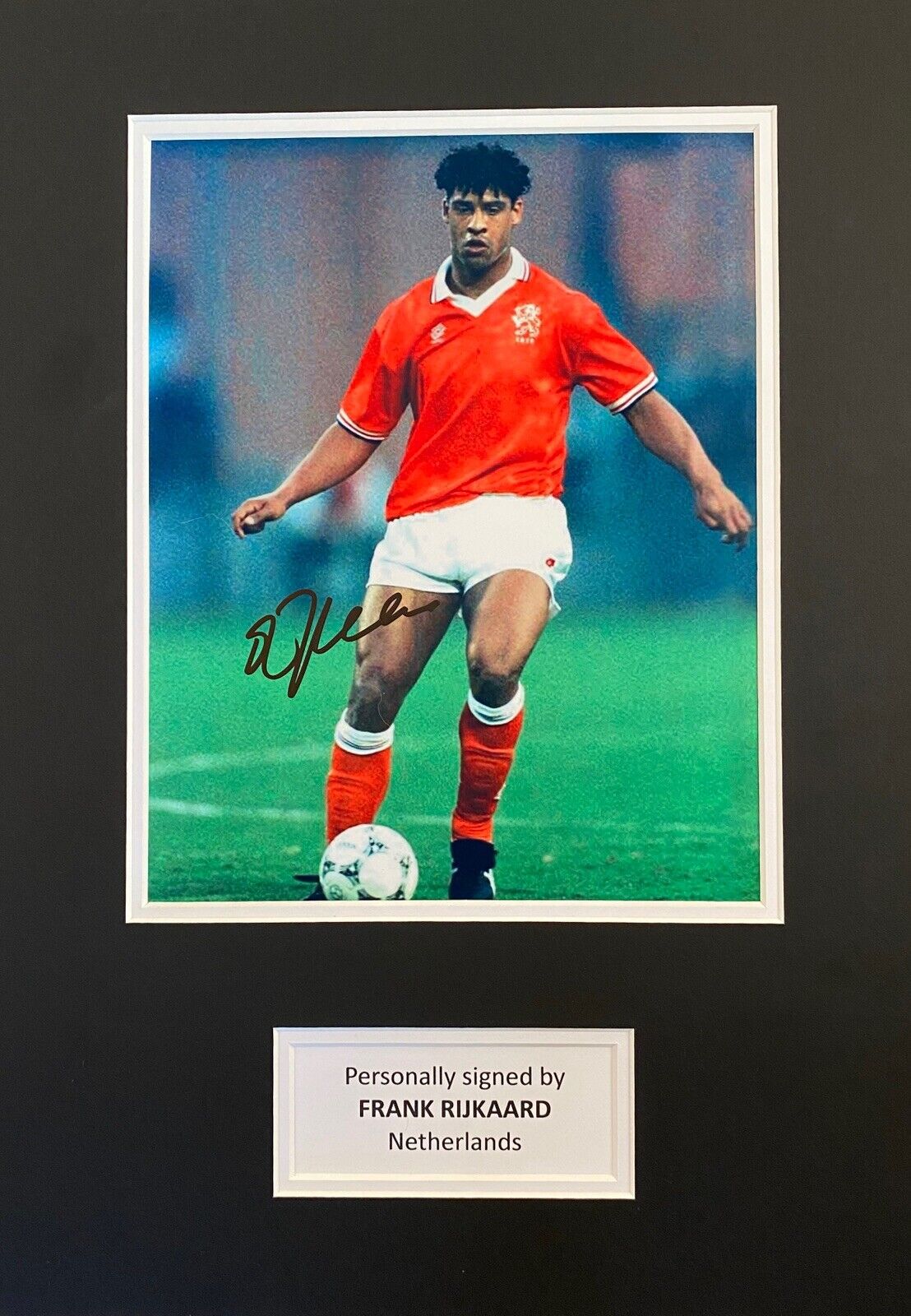 Frank Rijkaard Hand Signed Netherlands Photo Poster painting In 16x12 Mount Display