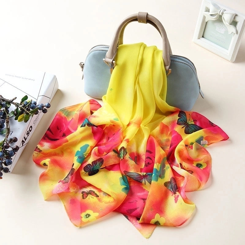 Sand Scarf Summer Small Scarf Dual-use Korean Style Small Scarf Classic Leopard Chiffon Scarf Women Thin Shawl