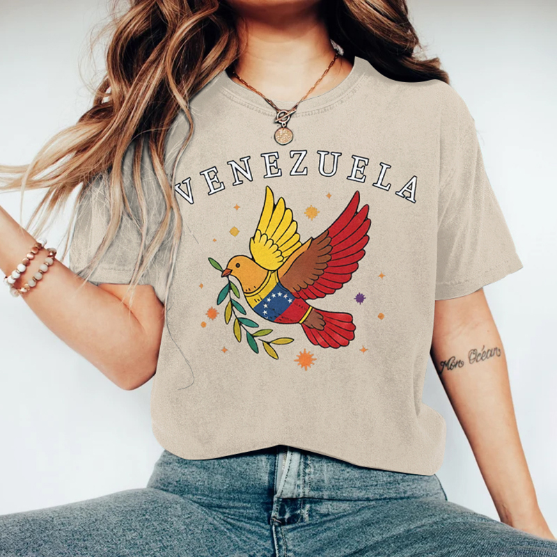 Women's Peace For Venezuela Inspired Vintage Washed T Shirt artswardrobe
