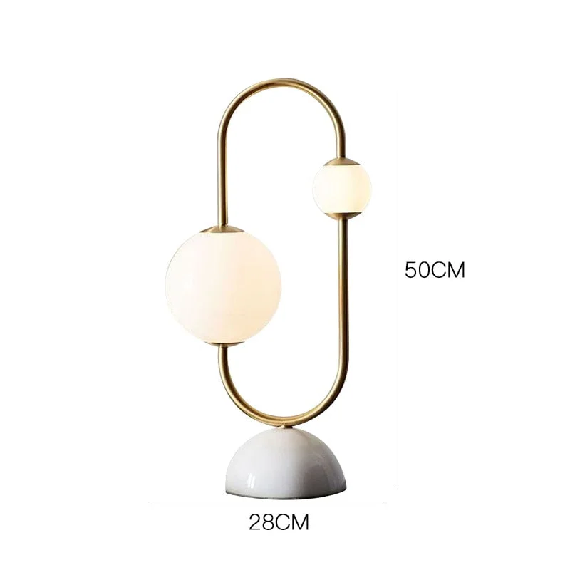 Nordic Creative Marble Table Lamp Living Room Bedroom Bedside Lamp Modern Designer Decor Study Glass Desk Lamp Indoor Lighting