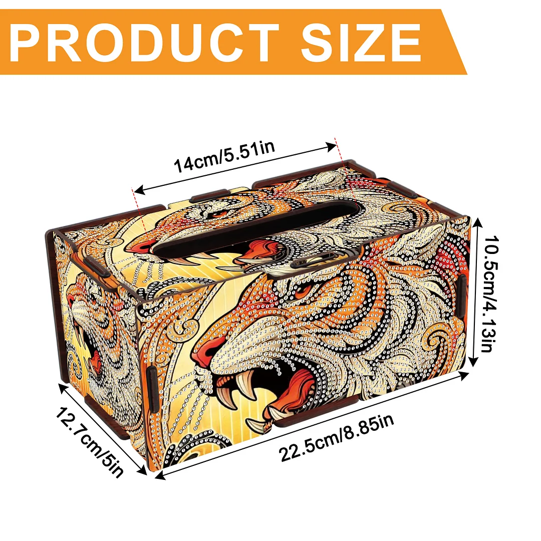 Wooden Diamond Painting Tissue Box for Home and Office Decoration (ZJH025)